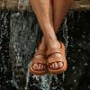 image:imageCUSHIONAIRE Fame Pillow Recovery Sandals for Women Adjustable Double Buckle Waterproof EVA Cloud Slides for WomenOrange
