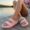image:imageCUSHIONAIRE Fame Pillow Recovery Sandals for Women Adjustable Double Buckle Waterproof EVA Cloud Slides for WomenPink