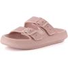 image:imageCUSHIONAIRE Fame Pillow Recovery Sandals for Women Adjustable Double Buckle Waterproof EVA Cloud Slides for WomenPink