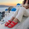 image:imageCUSHIONAIRE Fame Pillow Recovery Sandals for Women Adjustable Double Buckle Waterproof EVA Cloud Slides for WomenRed