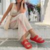 image:imageCUSHIONAIRE Fame Pillow Recovery Sandals for Women Adjustable Double Buckle Waterproof EVA Cloud Slides for WomenRed
