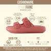 image:imageCUSHIONAIRE Fame Pillow Recovery Sandals for Women Adjustable Double Buckle Waterproof EVA Cloud Slides for WomenSalmon