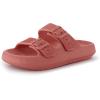 image:imageCUSHIONAIRE Fame Pillow Recovery Sandals for Women Adjustable Double Buckle Waterproof EVA Cloud Slides for WomenSalmon
