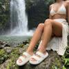 image:imageCUSHIONAIRE Fame Pillow Recovery Sandals for Women Adjustable Double Buckle Waterproof EVA Cloud Slides for WomenVanilla