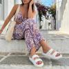 image:imageCUSHIONAIRE Fame Pillow Recovery Sandals for Women Adjustable Double Buckle Waterproof EVA Cloud Slides for WomenWhite