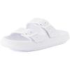 image:imageCUSHIONAIRE Fame Pillow Recovery Sandals for Women Adjustable Double Buckle Waterproof EVA Cloud Slides for WomenWhite