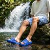 image:imageCUSHIONAIRE Feather EVA Mens Sandals  Slip On Recovery Slides Lightweight Water Shoes for MenCobalt Blue