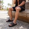 image:imageCUSHIONAIRE Feather EVA Mens Sandals  Slip On Recovery Slides Lightweight Water Shoes for MenEspresso