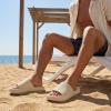 image:imageCUSHIONAIRE Feather EVA Mens Sandals  Slip On Recovery Slides Lightweight Water Shoes for MenKhaki