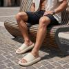 image:imageCUSHIONAIRE Feather EVA Mens Sandals  Slip On Recovery Slides Lightweight Water Shoes for MenKhaki