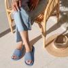 image:imageCUSHIONAIRE Feather EVA Slides for Women  Comfortable Slip On Womens Slippers Indoor Outdoor Shower Shoes Beach Essential Cloud SlidesBlue