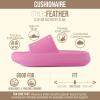 image:imageCUSHIONAIRE Feather EVA Slides for Women  Comfortable Slip On Womens Slippers Indoor Outdoor Shower Shoes Beach Essential Cloud SlidesBright Pink