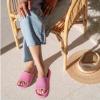 image:imageCUSHIONAIRE Feather EVA Slides for Women  Comfortable Slip On Womens Slippers Indoor Outdoor Shower Shoes Beach Essential Cloud SlidesBright Pink