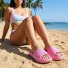 image:imageCUSHIONAIRE Feather EVA Slides for Women  Comfortable Slip On Womens Slippers Indoor Outdoor Shower Shoes Beach Essential Cloud SlidesBright Pink