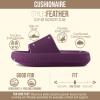 image:imageCUSHIONAIRE Feather EVA Slides for Women  Comfortable Slip On Womens Slippers Indoor Outdoor Shower Shoes Beach Essential Cloud SlidesDark Purple