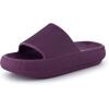 image:imageCUSHIONAIRE Feather EVA Slides for Women  Comfortable Slip On Womens Slippers Indoor Outdoor Shower Shoes Beach Essential Cloud SlidesDark Purple