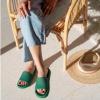 image:imageCUSHIONAIRE Feather EVA Slides for Women  Comfortable Slip On Womens Slippers Indoor Outdoor Shower Shoes Beach Essential Cloud SlidesEmerald