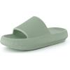 image:imageCUSHIONAIRE Feather EVA Slides for Women  Comfortable Slip On Womens Slippers Indoor Outdoor Shower Shoes Beach Essential Cloud SlidesGreen
