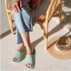 image:imageCUSHIONAIRE Feather EVA Slides for Women  Comfortable Slip On Womens Slippers Indoor Outdoor Shower Shoes Beach Essential Cloud SlidesGreen