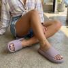 image:imageCUSHIONAIRE Feather EVA Slides for Women  Comfortable Slip On Womens Slippers Indoor Outdoor Shower Shoes Beach Essential Cloud SlidesIris