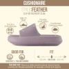 image:imageCUSHIONAIRE Feather EVA Slides for Women  Comfortable Slip On Womens Slippers Indoor Outdoor Shower Shoes Beach Essential Cloud SlidesIris