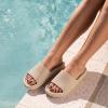 image:imageCUSHIONAIRE Feather EVA Slides for Women  Comfortable Slip On Womens Slippers Indoor Outdoor Shower Shoes Beach Essential Cloud SlidesKhaki