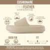 image:imageCUSHIONAIRE Feather EVA Slides for Women  Comfortable Slip On Womens Slippers Indoor Outdoor Shower Shoes Beach Essential Cloud SlidesKhaki