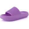 image:imageCUSHIONAIRE Feather EVA Slides for Women  Comfortable Slip On Womens Slippers Indoor Outdoor Shower Shoes Beach Essential Cloud SlidesLavender