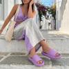 image:imageCUSHIONAIRE Feather EVA Slides for Women  Comfortable Slip On Womens Slippers Indoor Outdoor Shower Shoes Beach Essential Cloud SlidesLavender