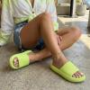 image:imageCUSHIONAIRE Feather EVA Slides for Women  Comfortable Slip On Womens Slippers Indoor Outdoor Shower Shoes Beach Essential Cloud SlidesLemon Yellow