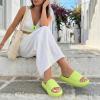 image:imageCUSHIONAIRE Feather EVA Slides for Women  Comfortable Slip On Womens Slippers Indoor Outdoor Shower Shoes Beach Essential Cloud SlidesLemon Yellow