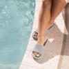 image:imageCUSHIONAIRE Feather EVA Slides for Women  Comfortable Slip On Womens Slippers Indoor Outdoor Shower Shoes Beach Essential Cloud SlidesLt Grey