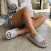 image:imageCUSHIONAIRE Feather EVA Slides for Women  Comfortable Slip On Womens Slippers Indoor Outdoor Shower Shoes Beach Essential Cloud SlidesLt Grey