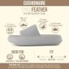 image:imageCUSHIONAIRE Feather EVA Slides for Women  Comfortable Slip On Womens Slippers Indoor Outdoor Shower Shoes Beach Essential Cloud SlidesLt Grey