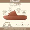 image:imageCUSHIONAIRE Feather EVA Slides for Women  Comfortable Slip On Womens Slippers Indoor Outdoor Shower Shoes Beach Essential Cloud SlidesOrange