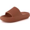 image:imageCUSHIONAIRE Feather EVA Slides for Women  Comfortable Slip On Womens Slippers Indoor Outdoor Shower Shoes Beach Essential Cloud SlidesOrange