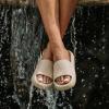 image:imageCUSHIONAIRE Feather EVA Slides for Women  Comfortable Slip On Womens Slippers Indoor Outdoor Shower Shoes Beach Essential Cloud SlidesPutty