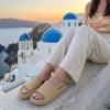 image:imageCUSHIONAIRE Feather EVA Slides for Women  Comfortable Slip On Womens Slippers Indoor Outdoor Shower Shoes Beach Essential Cloud SlidesPutty