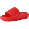 image:imageCUSHIONAIRE Feather EVA Slides for Women  Comfortable Slip On Womens Slippers Indoor Outdoor Shower Shoes Beach Essential Cloud SlidesRed