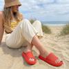 image:imageCUSHIONAIRE Feather EVA Slides for Women  Comfortable Slip On Womens Slippers Indoor Outdoor Shower Shoes Beach Essential Cloud SlidesRed