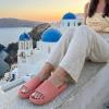 image:imageCUSHIONAIRE Feather EVA Slides for Women  Comfortable Slip On Womens Slippers Indoor Outdoor Shower Shoes Beach Essential Cloud SlidesSalmon