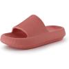 image:imageCUSHIONAIRE Feather EVA Slides for Women  Comfortable Slip On Womens Slippers Indoor Outdoor Shower Shoes Beach Essential Cloud SlidesSalmon