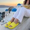 image:imageCUSHIONAIRE Feather EVA Slides for Women  Comfortable Slip On Womens Slippers Indoor Outdoor Shower Shoes Beach Essential Cloud SlidesSunny Yellow