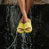 image:imageCUSHIONAIRE Feather EVA Slides for Women  Comfortable Slip On Womens Slippers Indoor Outdoor Shower Shoes Beach Essential Cloud SlidesSunny Yellow