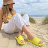 image:imageCUSHIONAIRE Feather EVA Slides for Women  Comfortable Slip On Womens Slippers Indoor Outdoor Shower Shoes Beach Essential Cloud SlidesSunny Yellow