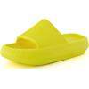 image:imageCUSHIONAIRE Feather EVA Slides for Women  Comfortable Slip On Womens Slippers Indoor Outdoor Shower Shoes Beach Essential Cloud SlidesSunny Yellow