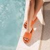 image:imageCUSHIONAIRE Feather EVA Slides for Women  Comfortable Slip On Womens Slippers Indoor Outdoor Shower Shoes Beach Essential Cloud SlidesTangerine