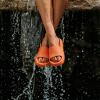 image:imageCUSHIONAIRE Feather EVA Slides for Women  Comfortable Slip On Womens Slippers Indoor Outdoor Shower Shoes Beach Essential Cloud SlidesTangerine