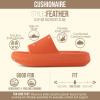 image:imageCUSHIONAIRE Feather EVA Slides for Women  Comfortable Slip On Womens Slippers Indoor Outdoor Shower Shoes Beach Essential Cloud SlidesTangerine