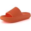 image:imageCUSHIONAIRE Feather EVA Slides for Women  Comfortable Slip On Womens Slippers Indoor Outdoor Shower Shoes Beach Essential Cloud SlidesTangerine
